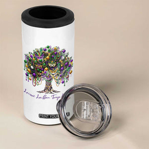 Mardi Gras Mask Tree 4 in 1 Can Cooler Tumbler Laissez Les Bon Temps Rouler TS14 Print Your Wear