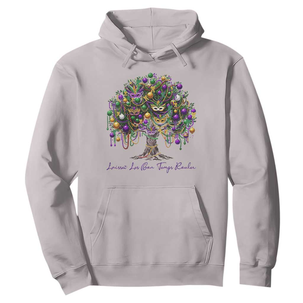 Mardi Gras Mask Tree Hoodie Laissez Les Bon Temps Rouler TS14 Ice Gray Print Your Wear