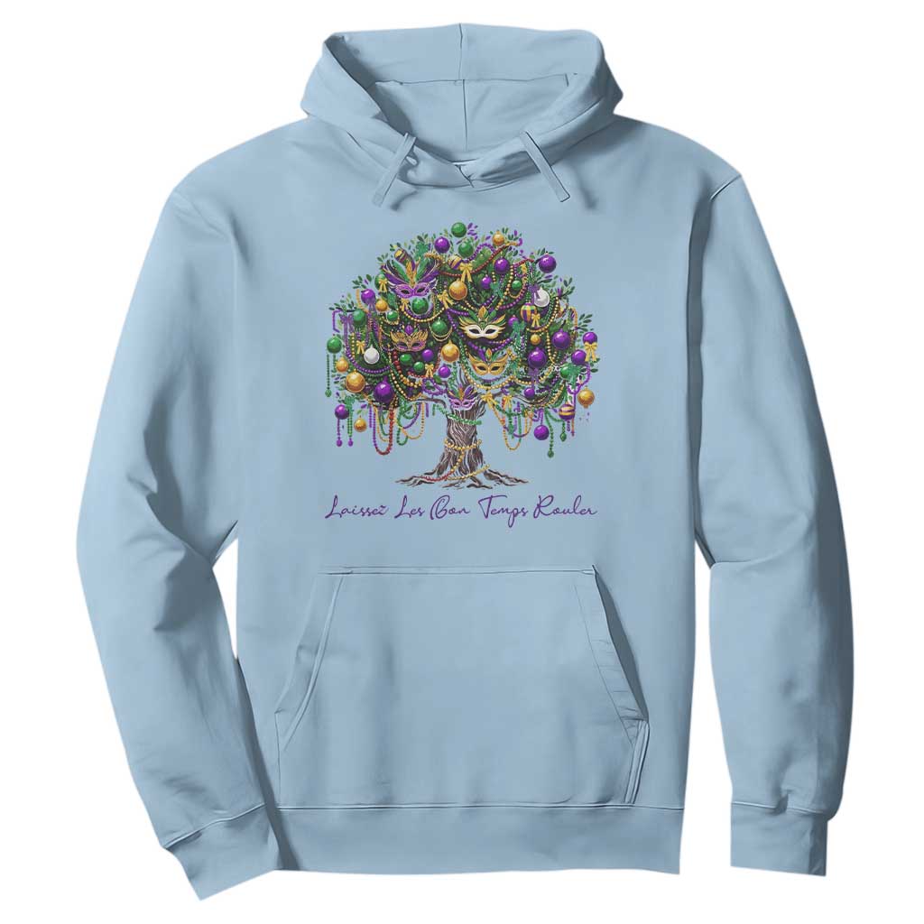 Mardi Gras Mask Tree Hoodie Laissez Les Bon Temps Rouler TS14 Light Blue Print Your Wear
