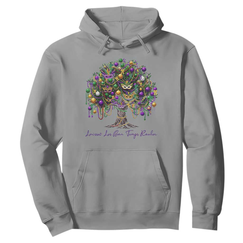 Mardi Gras Mask Tree Hoodie Laissez Les Bon Temps Rouler TS14 Sport Gray Print Your Wear