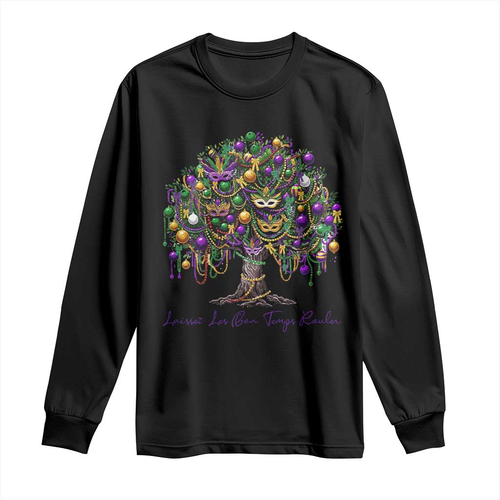 Mardi Gras Mask Tree Long Sleeve Shirt Laissez Les Bon Temps Rouler TS14 Black Print Your Wear