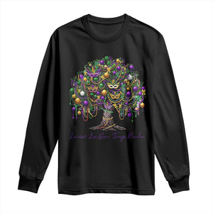 Mardi Gras Mask Tree Long Sleeve Shirt Laissez Les Bon Temps Rouler TS14 Black Print Your Wear