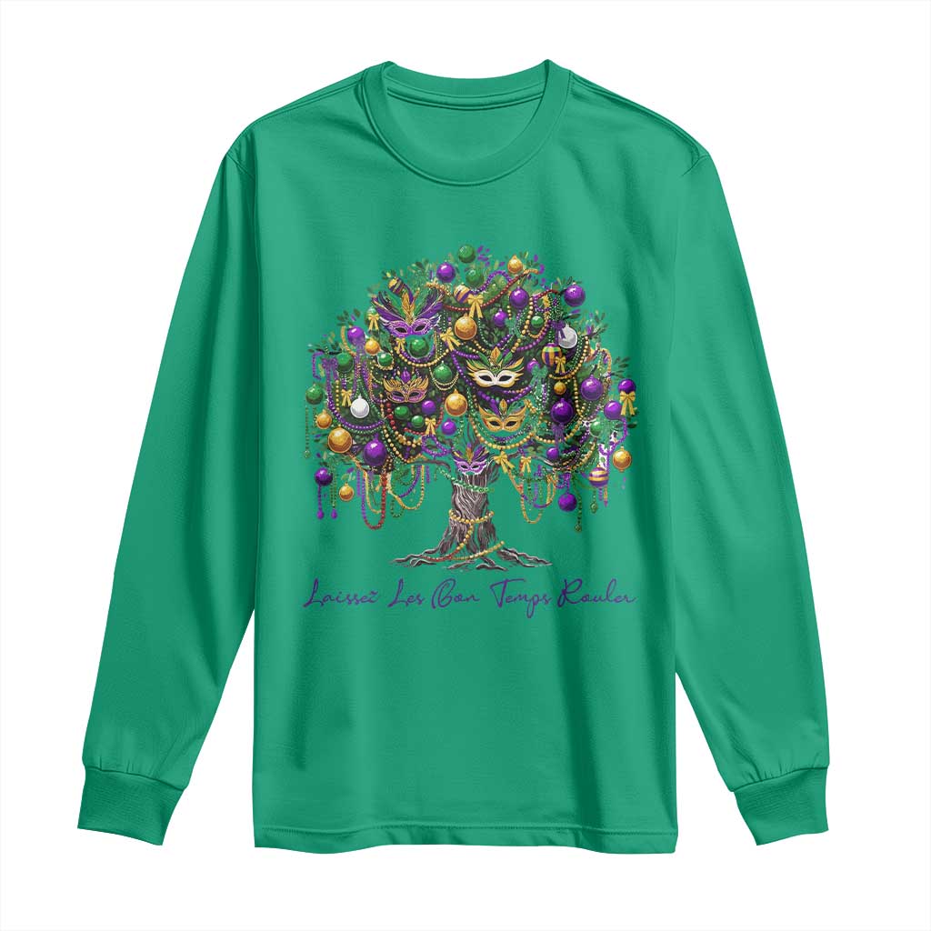 Mardi Gras Mask Tree Long Sleeve Shirt Laissez Les Bon Temps Rouler TS14 Irish Green Print Your Wear