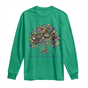 Mardi Gras Mask Tree Long Sleeve Shirt Laissez Les Bon Temps Rouler TS14 Irish Green Print Your Wear