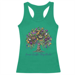 Mardi Gras Mask Tree Racerback Tank Top Laissez Les Bon Temps Rouler TS14 Irish Green Print Your Wear