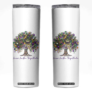 Mardi Gras Mask Tree Skinny Tumbler Laissez Les Bon Temps Rouler TS14 White Print Your Wear