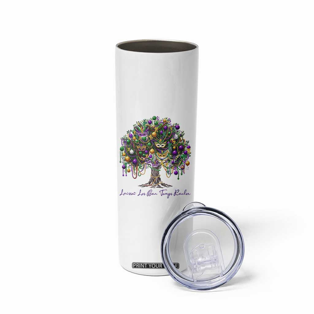 Mardi Gras Mask Tree Skinny Tumbler Laissez Les Bon Temps Rouler TS14 Print Your Wear