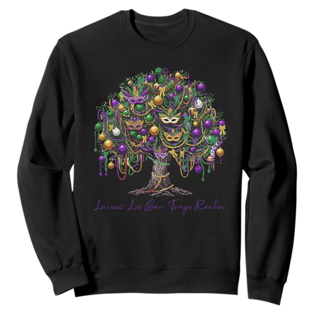 Mardi Gras Mask Tree Sweatshirt Laissez Les Bon Temps Rouler TS14 Black Print Your Wear