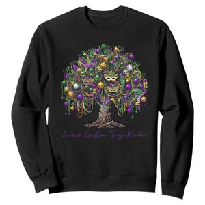Mardi Gras Mask Tree Sweatshirt Laissez Les Bon Temps Rouler TS14 Black Print Your Wear