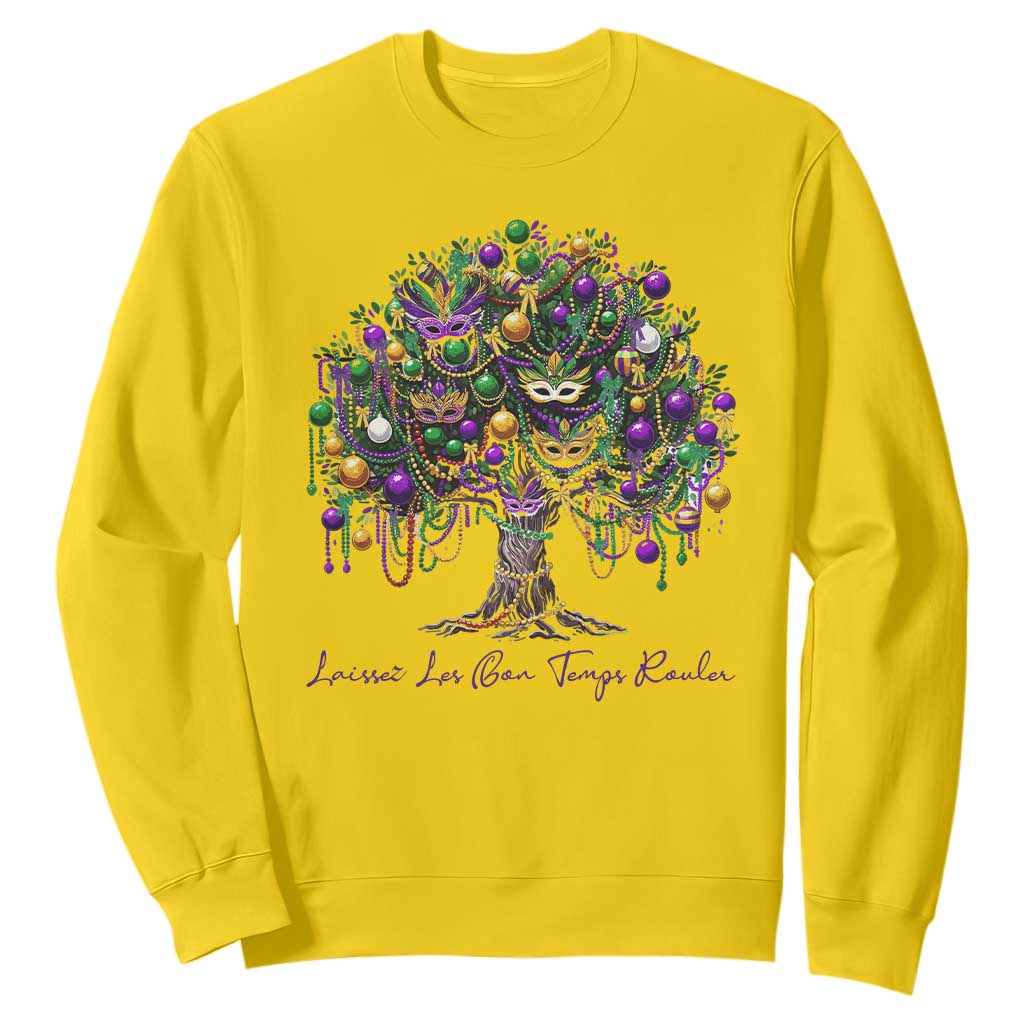 Mardi Gras Mask Tree Sweatshirt Laissez Les Bon Temps Rouler TS14 Daisy Print Your Wear