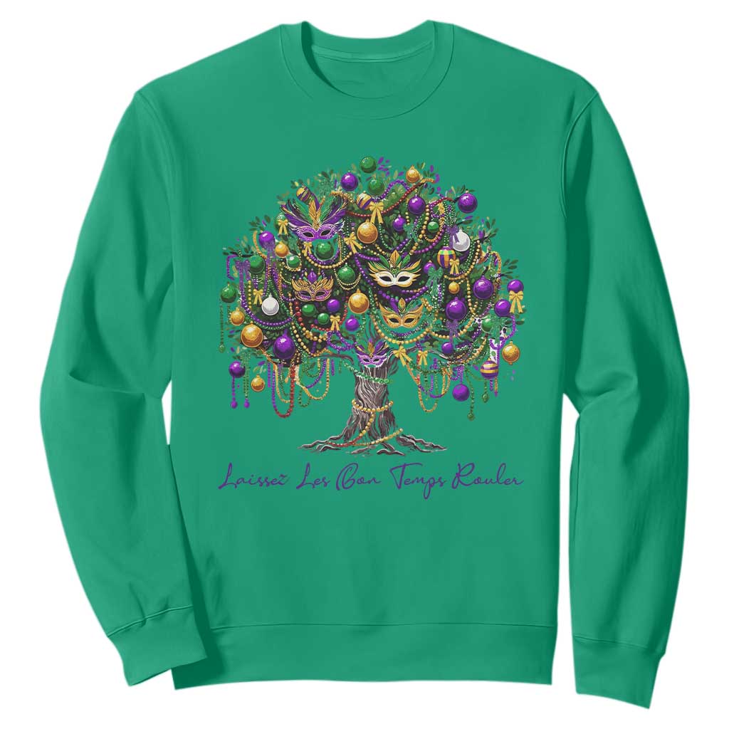 Mardi Gras Mask Tree Sweatshirt Laissez Les Bon Temps Rouler TS14 Irish Green Print Your Wear