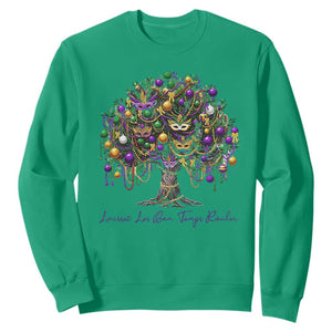 Mardi Gras Mask Tree Sweatshirt Laissez Les Bon Temps Rouler TS14 Irish Green Print Your Wear