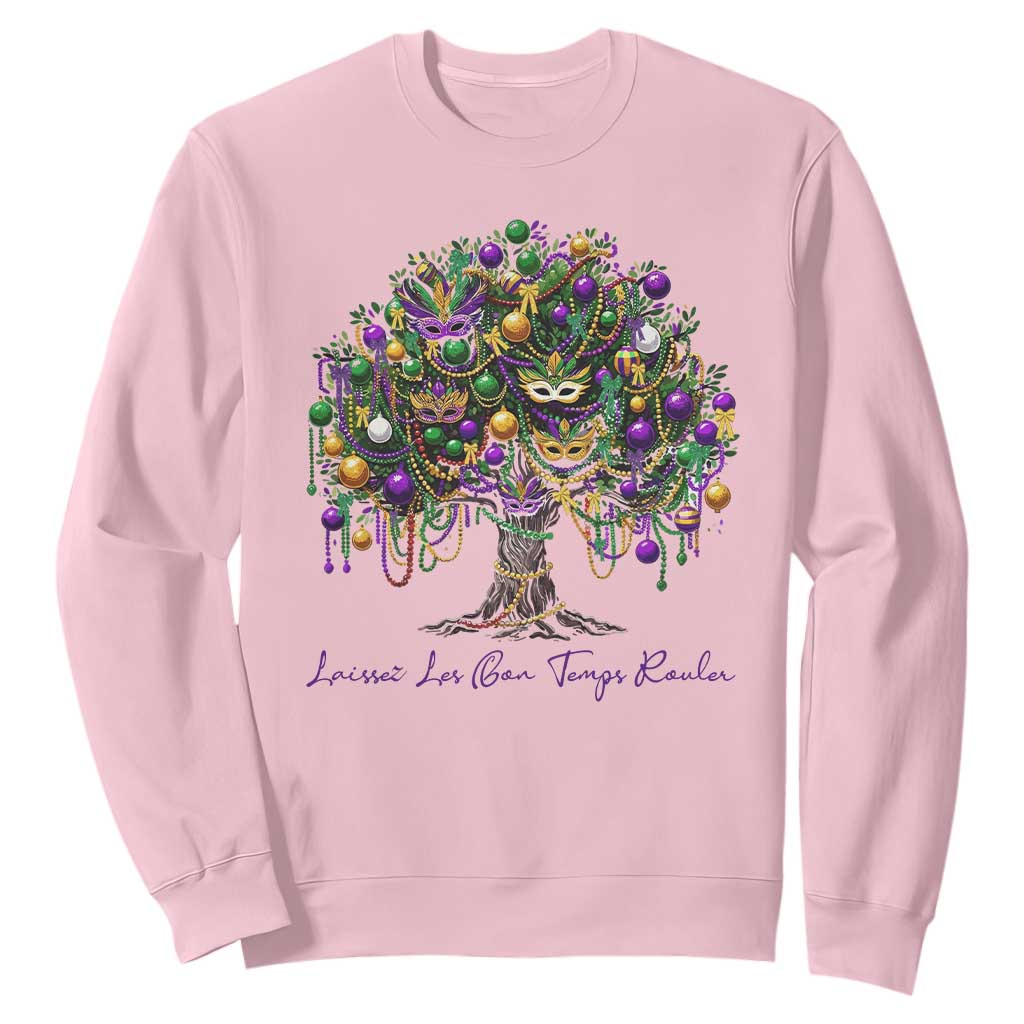 Mardi Gras Mask Tree Sweatshirt Laissez Les Bon Temps Rouler TS14 Light Pink Print Your Wear