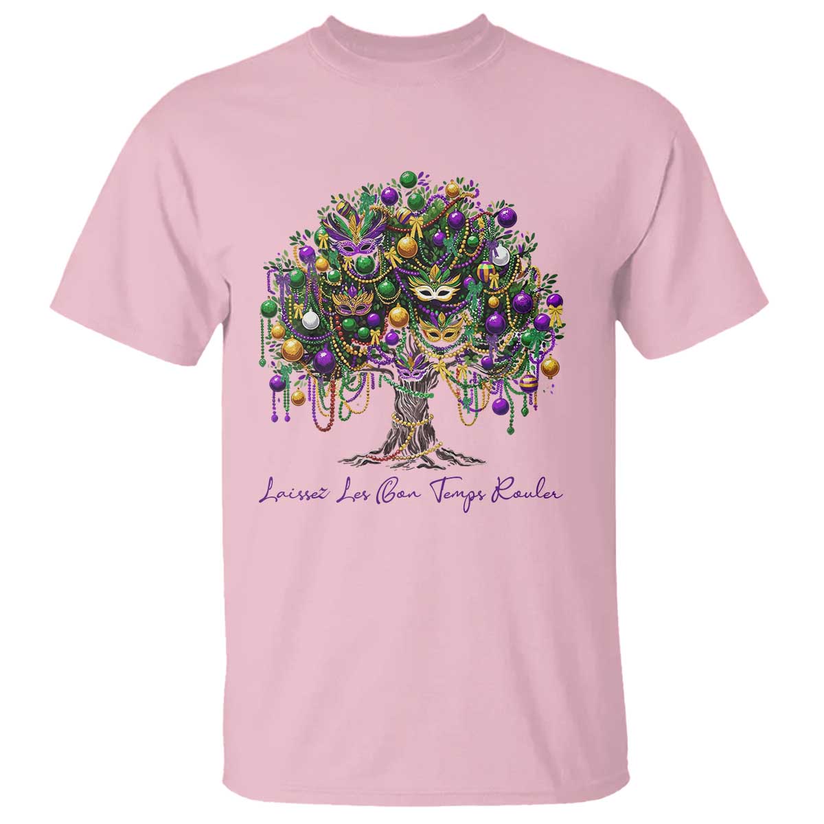Mardi Gras Mask Tree T Shirt Laissez Les Bon Temps Rouler TS14 Light Pink Print Your Wear