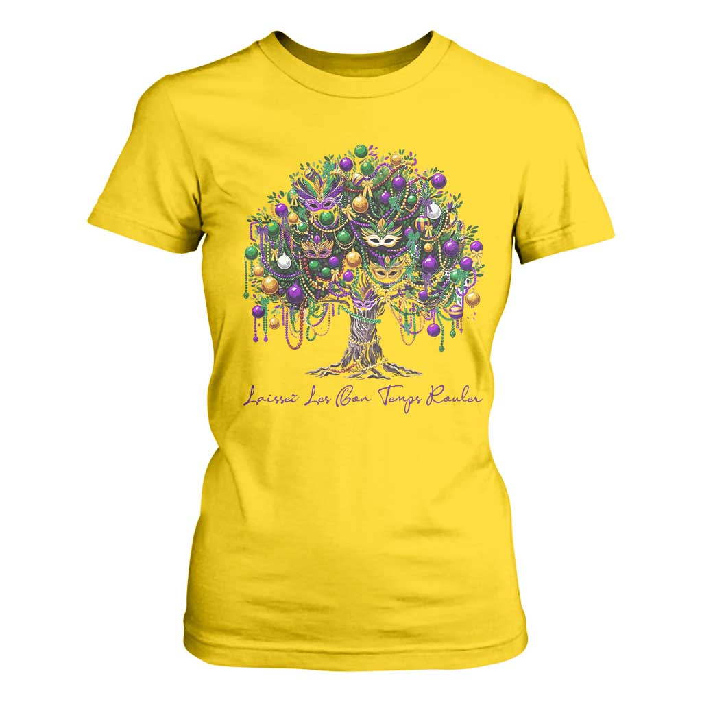 Mardi Gras Mask Tree T Shirt For Women Laissez Les Bon Temps Rouler TS14 Daisy Print Your Wear