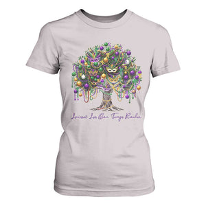 Mardi Gras Mask Tree T Shirt For Women Laissez Les Bon Temps Rouler TS14 Ice Gray Print Your Wear