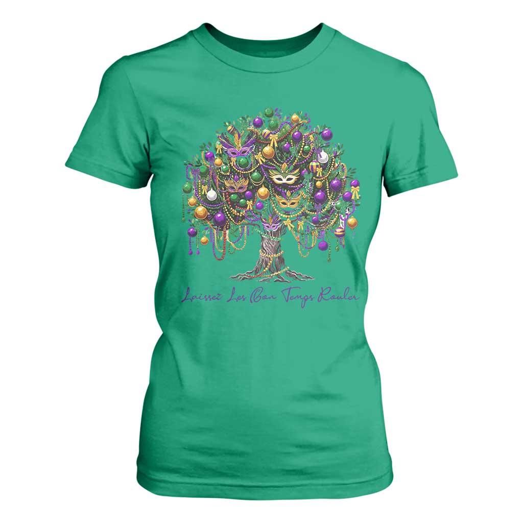 Mardi Gras Mask Tree T Shirt For Women Laissez Les Bon Temps Rouler TS14 Irish Green Print Your Wear