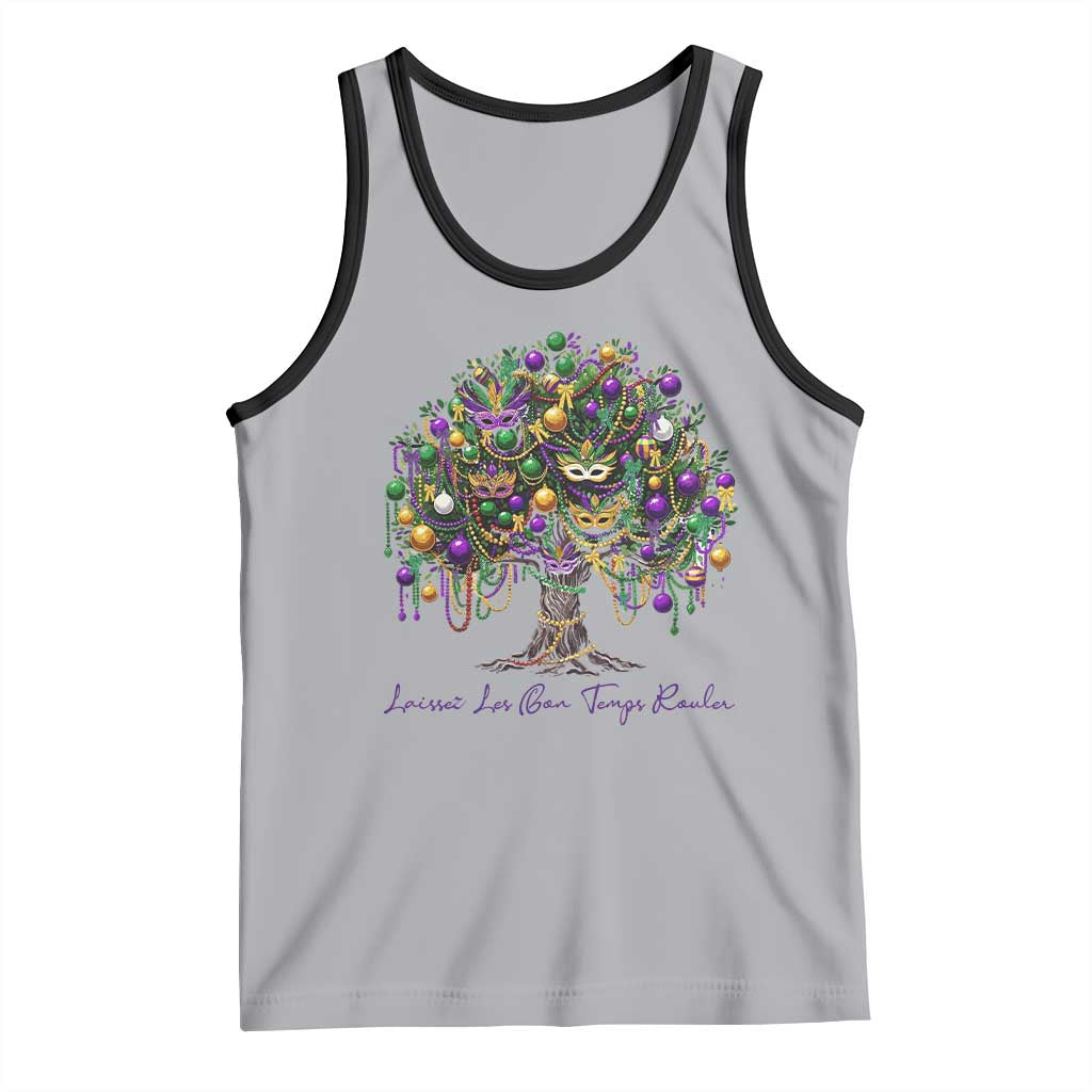 Mardi Gras Mask Tree Tank Top Laissez Les Bon Temps Rouler TS14 Athletic Heather Black Print Your Wear