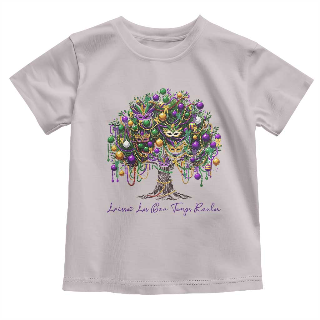 Mardi Gras Mask Tree Toddler T Shirt Laissez Les Bon Temps Rouler TS14 Ice Gray Print Your Wear