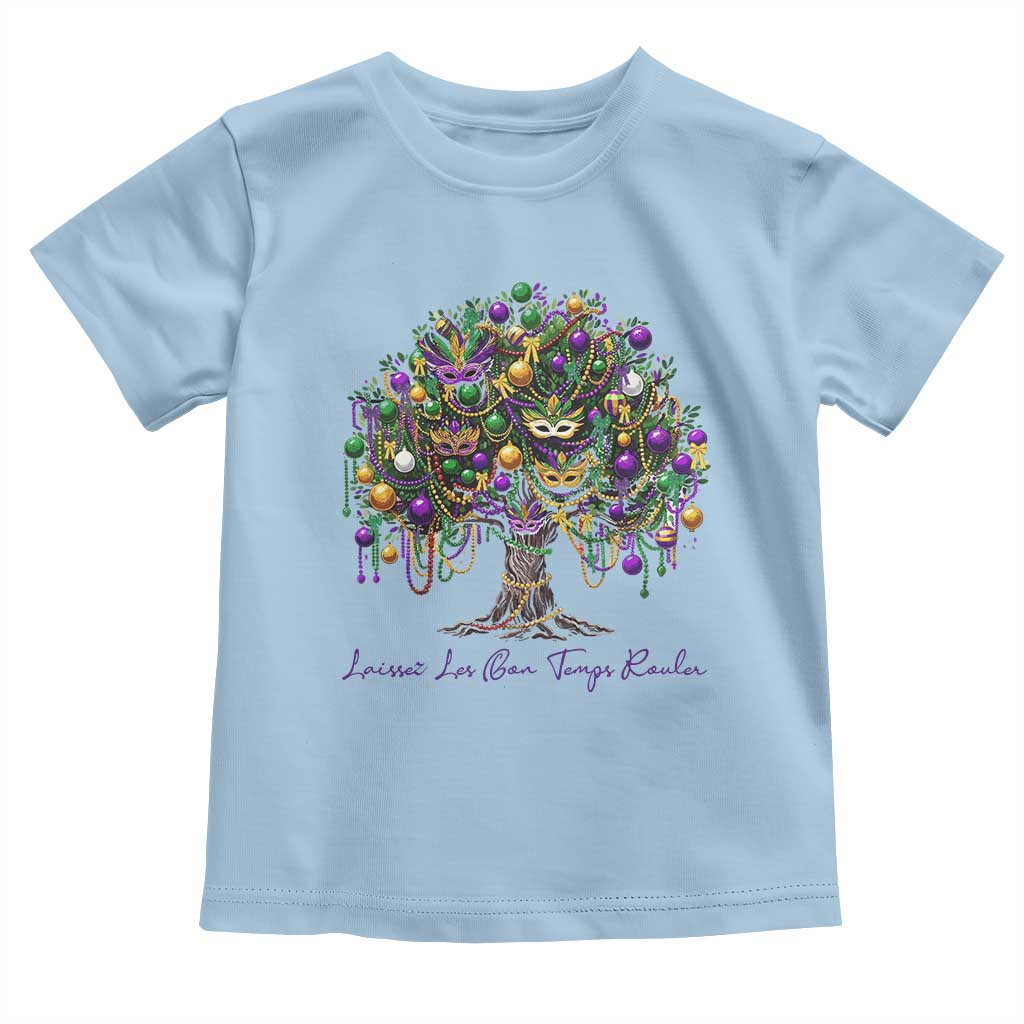 Mardi Gras Mask Tree Toddler T Shirt Laissez Les Bon Temps Rouler TS14 Light Blue Print Your Wear