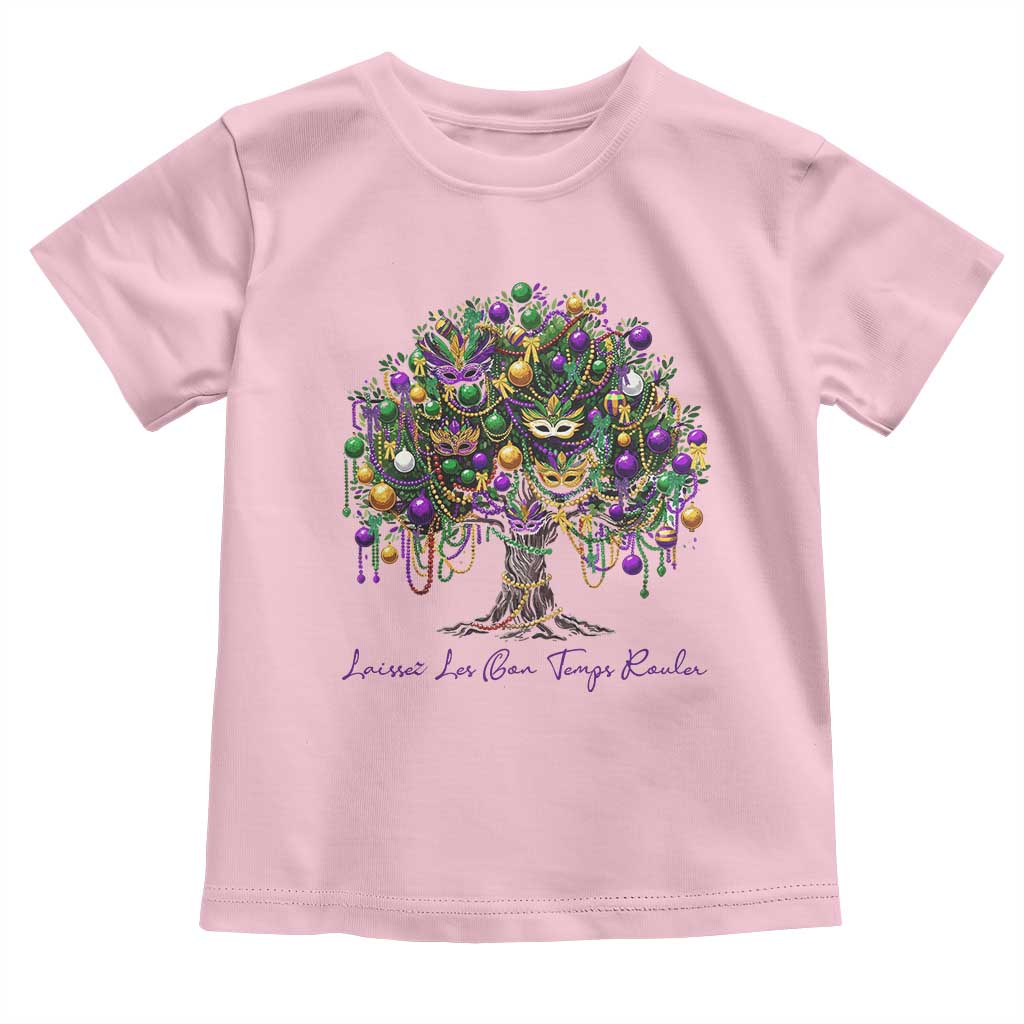 Mardi Gras Mask Tree Toddler T Shirt Laissez Les Bon Temps Rouler TS14 Light Pink Print Your Wear