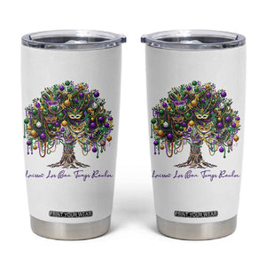 Mardi Gras Mask Tree Tumbler Cup Laissez Les Bon Temps Rouler TS14 White Print Your Wear