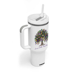 Mardi Gras Mask Tree Tumbler With Handle Laissez Les Bon Temps Rouler TS14 Print Your Wear