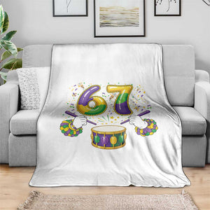 67 Mardi Gras Meme Throw Blanket Funny Six Seven Carnival Trendy TS14 Print Your Wear