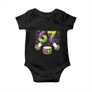 67 Mardi Gras Meme Baby Onesie Funny Six Seven Carnival Trendy TS14 Black Print Your Wear