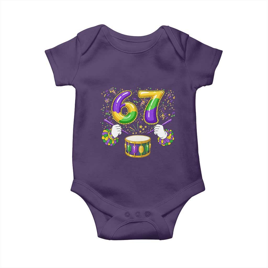 67 Mardi Gras Meme Baby Onesie Funny Six Seven Carnival Trendy TS14 Purple Print Your Wear