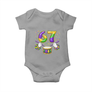 67 Mardi Gras Meme Baby Onesie Funny Six Seven Carnival Trendy TS14 Sport Gray Print Your Wear