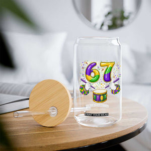 67 Mardi Gras Meme Glass Can Funny Six Seven Carnival Trendy TS14 Print Your Wear