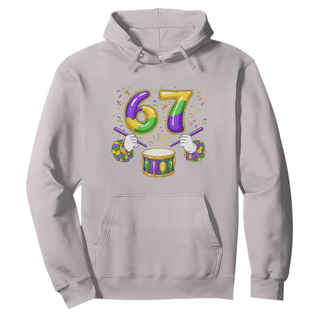 67 Mardi Gras Meme Hoodie Funny Six Seven Carnival Trendy TS14 Ice Gray Print Your Wear