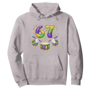 67 Mardi Gras Meme Hoodie Funny Six Seven Carnival Trendy TS14 Ice Gray Print Your Wear