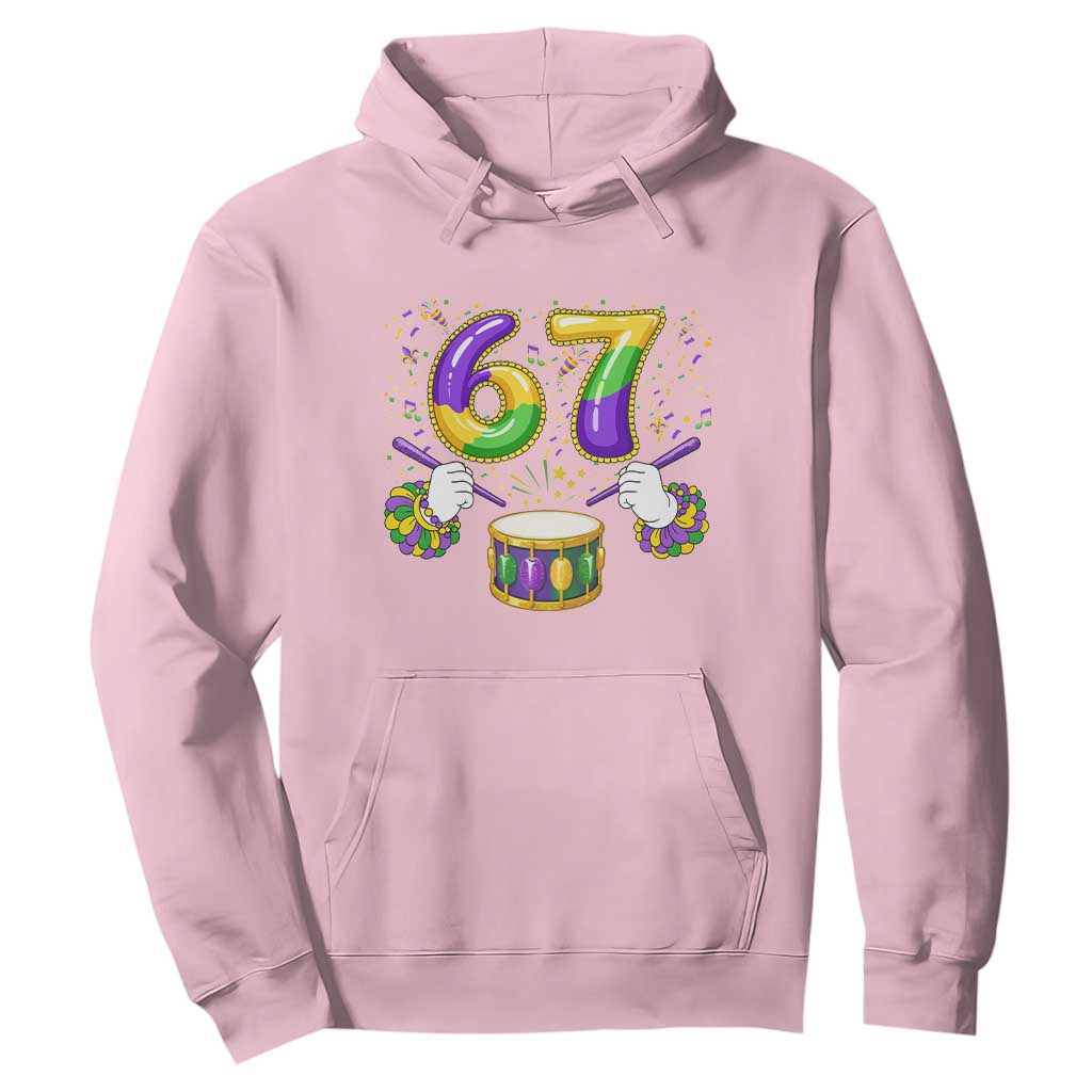 67 Mardi Gras Meme Hoodie Funny Six Seven Carnival Trendy TS14 Light Pink Print Your Wear