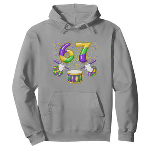 67 Mardi Gras Meme Hoodie Funny Six Seven Carnival Trendy TS14 Sport Gray Print Your Wear