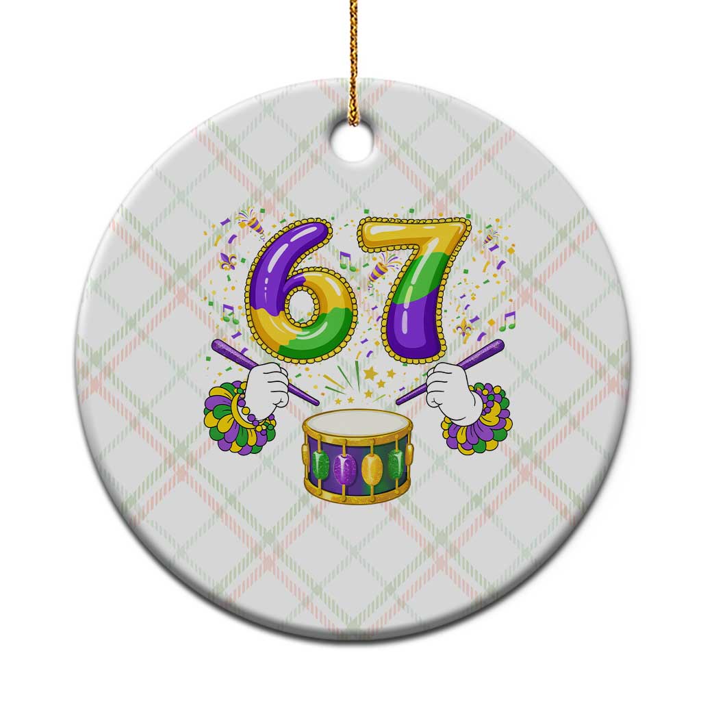 67 Mardi Gras Meme Ceramic Ornament Funny Six Seven Carnival Trendy TS14 1pc Christmas Plaid Print Your Wear