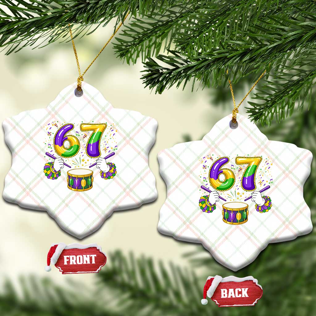 67 Mardi Gras Meme Ceramic Ornament Funny Six Seven Carnival Trendy TS14 Print Your Wear