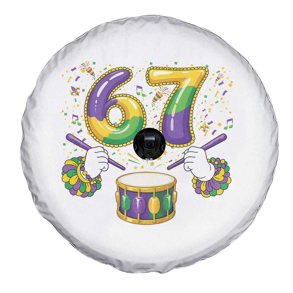 67 Mardi Gras Meme Spare Tire Cover Funny Six Seven Carnival Trendy TS14 Print Your Wear
