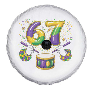 67 Mardi Gras Meme Spare Tire Cover Funny Six Seven Carnival Trendy TS14 Print Your Wear