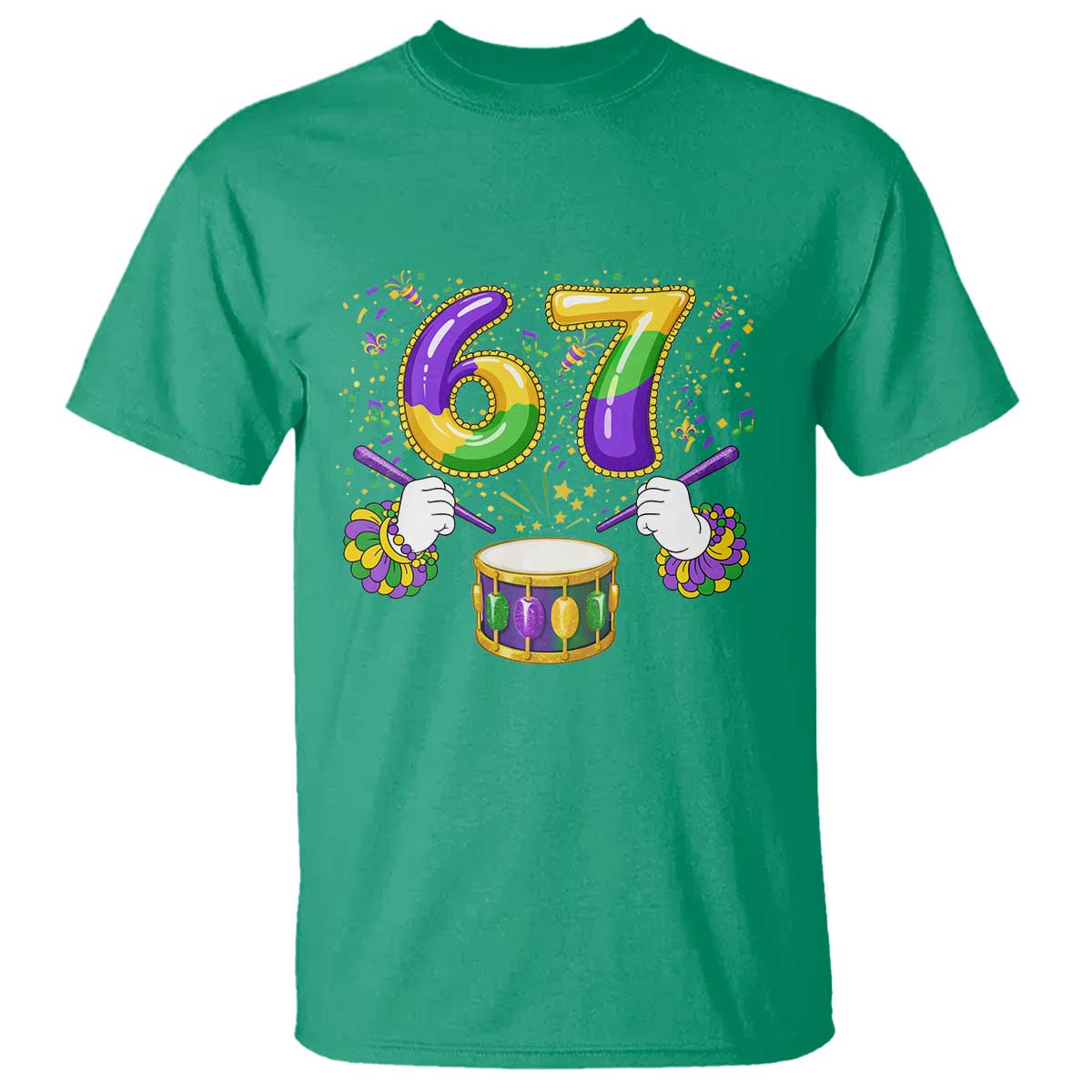 67 Mardi Gras Meme T Shirt Funny Six Seven Carnival Trendy TS14 Irish Green Print Your Wear