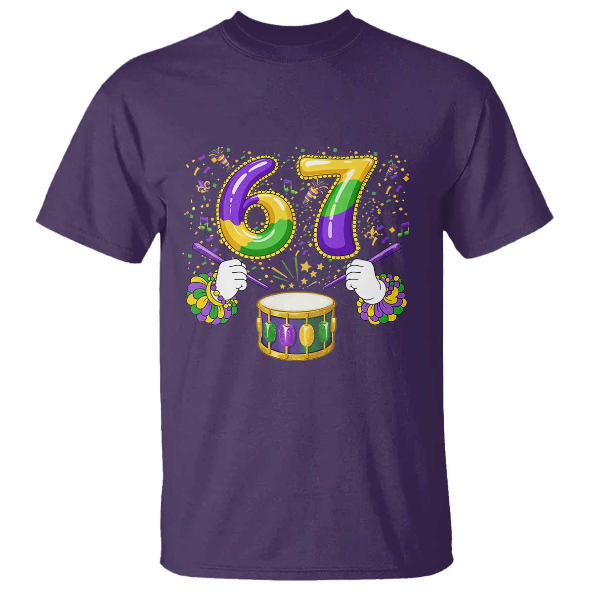 67 Mardi Gras Meme T Shirt Funny Six Seven Carnival Trendy TS14 Purple Print Your Wear