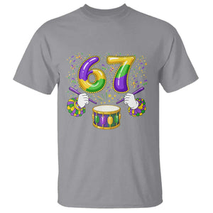 67 Mardi Gras Meme T Shirt Funny Six Seven Carnival Trendy TS14 Sport Gray Print Your Wear