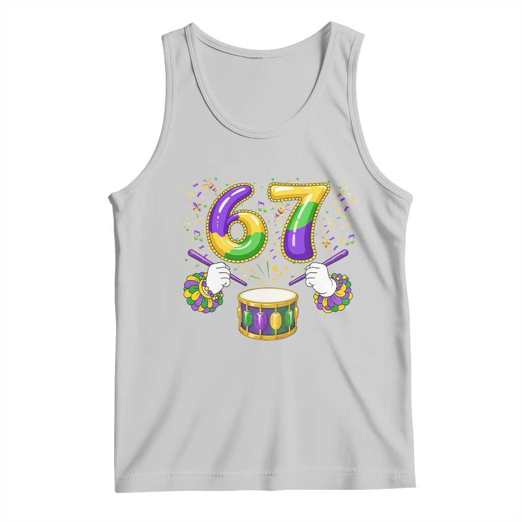 67 Mardi Gras Meme Tank Top Funny Six Seven Carnival Trendy TS14 Ash Print Your Wear