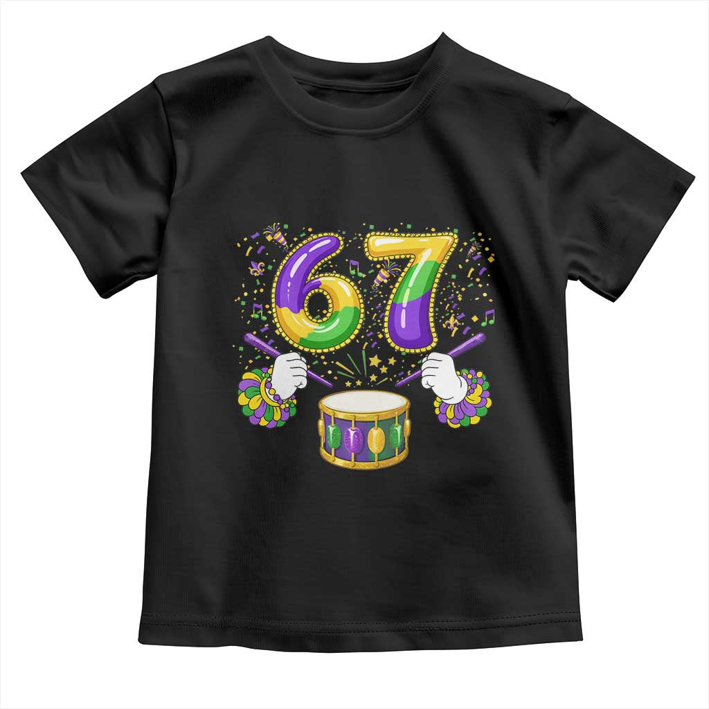 67 Mardi Gras Meme Toddler T Shirt Funny Six Seven Carnival Trendy TS14 Black Print Your Wear