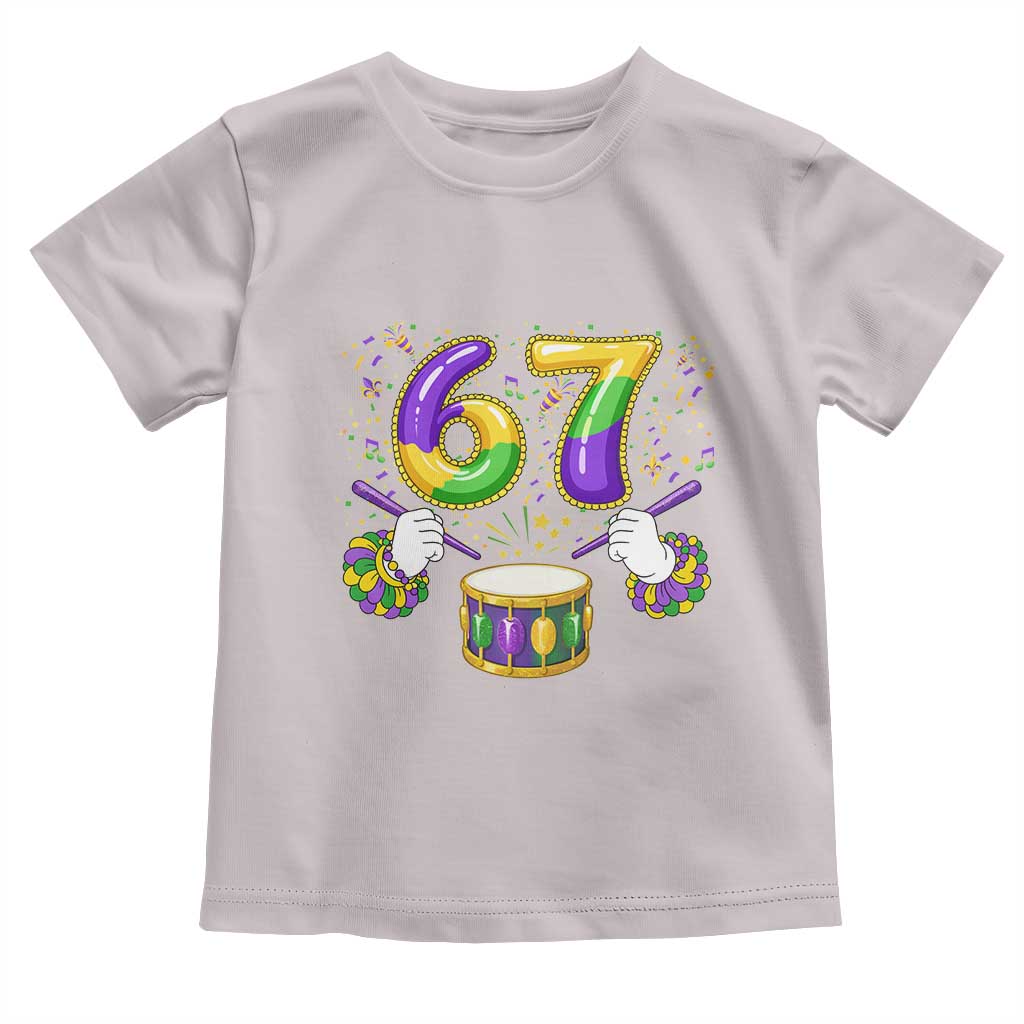 67 Mardi Gras Meme Toddler T Shirt Funny Six Seven Carnival Trendy TS14 Ice Gray Print Your Wear