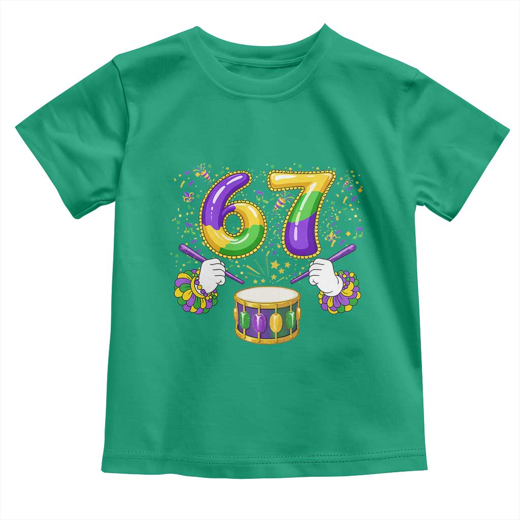 67 Mardi Gras Meme Toddler T Shirt Funny Six Seven Carnival Trendy TS14 Irish Green Print Your Wear