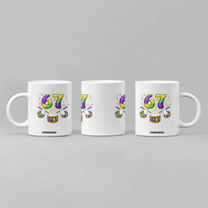 67 Mardi Gras Meme Coffee Mug Funny Six Seven Carnival Trendy TS14 Print Your Wear