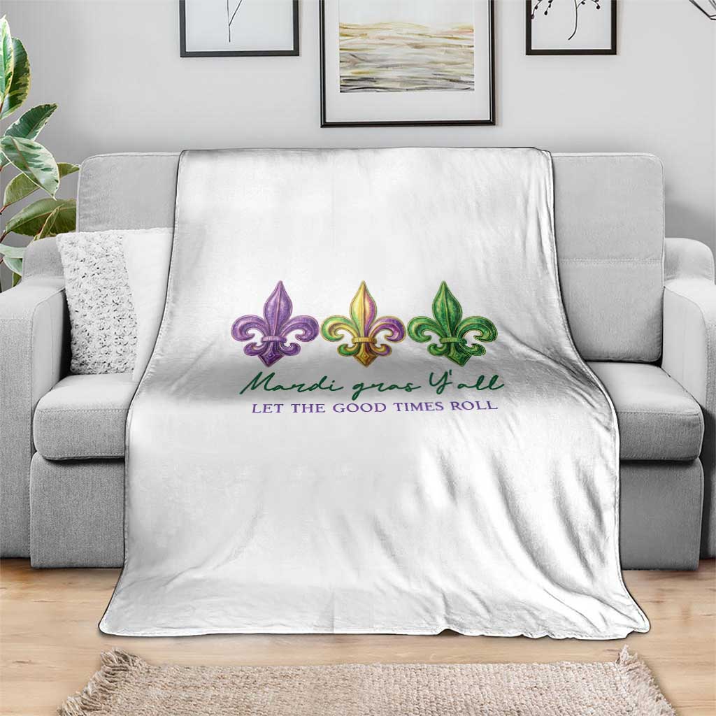 Mardi Gras Throw Blanket Let The Good Time Roll TS14 Print Your Wear