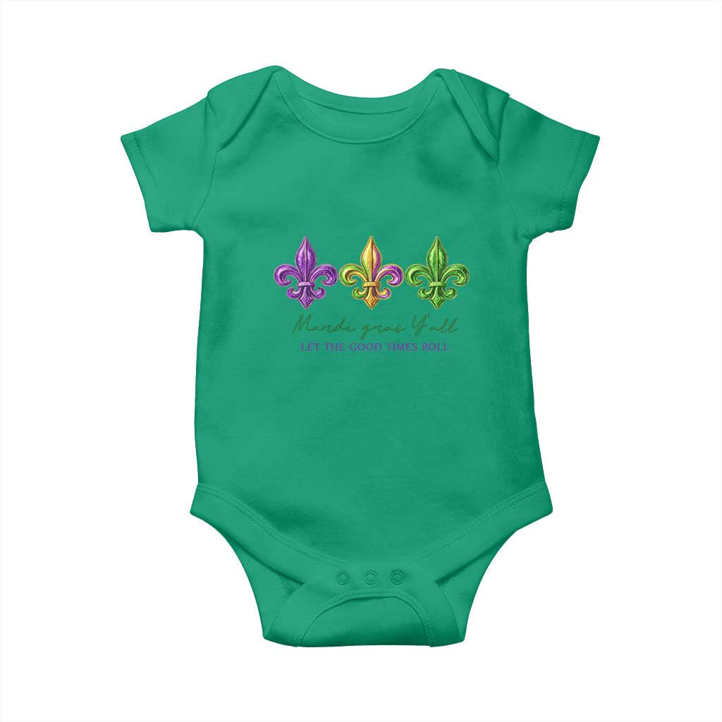Mardi Gras Baby Onesie Let The Good Time Roll TS14 Irish Green Print Your Wear